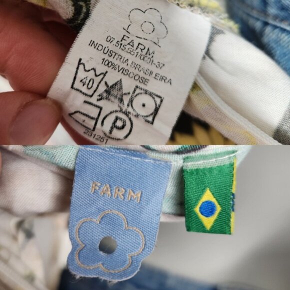 Farm Rio Butterfly Print Ruffle Bodice Thin Strap Mini Dress Size S - Picture 14 of 16